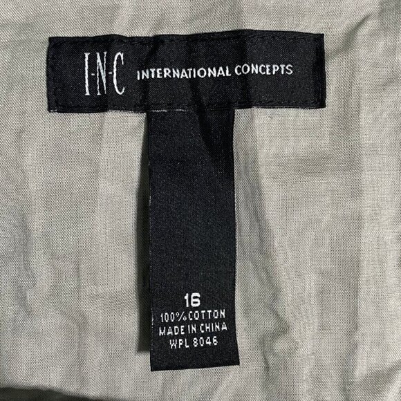 INC International Concepts Tan/White Floral Print Sequined A-Line Skirt Size 16 - Picture 8 of 9